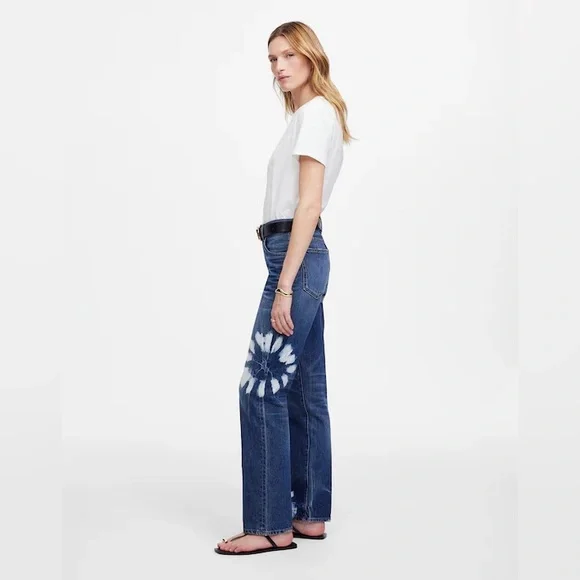 NWT Madewell The Dean Easy Straight Jean | Size 25 | Shibori Wash - Picture 4 of 14
